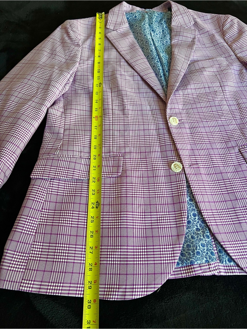 Tailorbyrd Purple and White Plaid Blazer - Picture 3 of 11